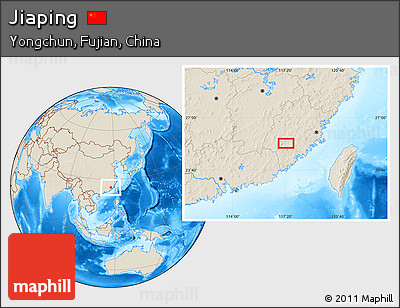 Shaded Relief Location Map of Jiaping