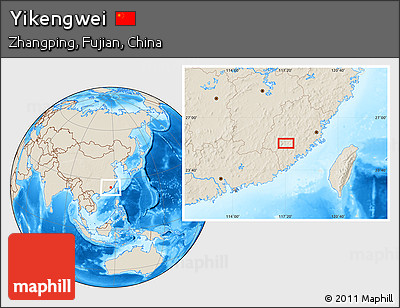 Shaded Relief Location Map of Yikengwei