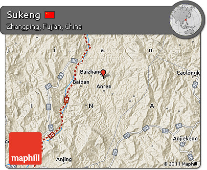 Shaded Relief Map of Sukeng