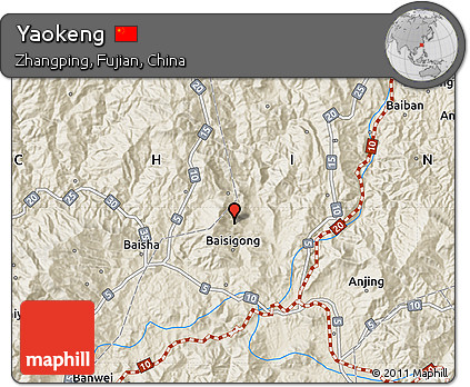 Shaded Relief Map of Yaokeng