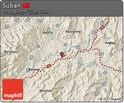 Shaded Relief Map of Suban