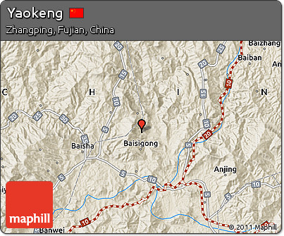 Shaded Relief Map of Yaokeng
