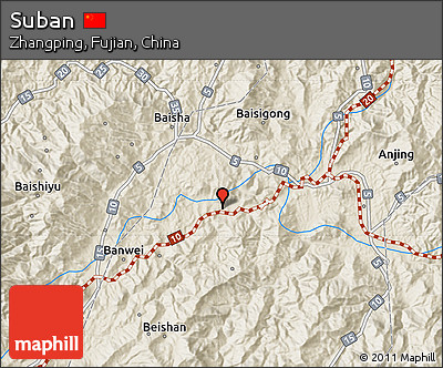 Shaded Relief Map of Suban