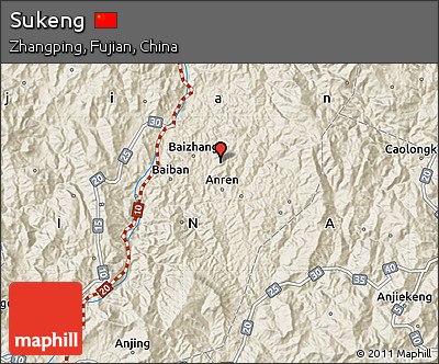 Shaded Relief Map of Sukeng