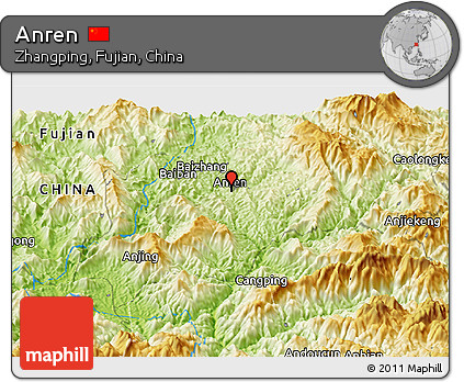 Physical Panoramic Map of Anren