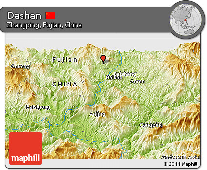 Physical Panoramic Map of Dashan