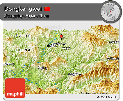 Physical Panoramic Map of Dongkengwei
