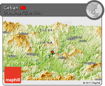 Physical Panoramic Map of Geban