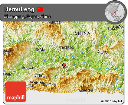 Physical Panoramic Map of Hemukeng