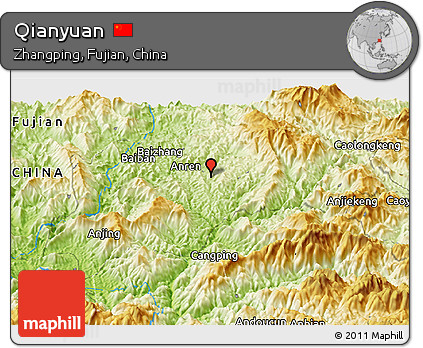 Physical Panoramic Map of Qianyuan
