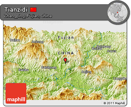 Physical Panoramic Map of Tianzidi