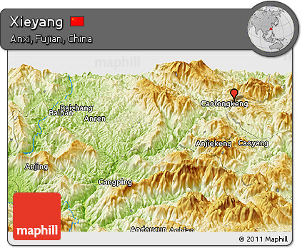 Physical Panoramic Map of Xieyang
