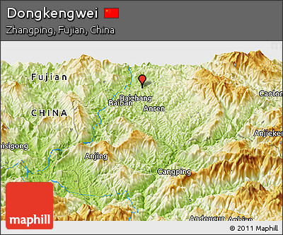 Physical Panoramic Map of Dongkengwei