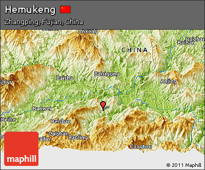 Physical Panoramic Map of Hemukeng