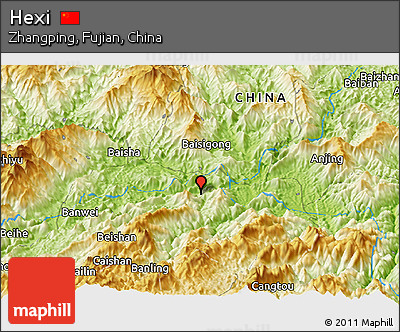 Physical Panoramic Map of Hexi