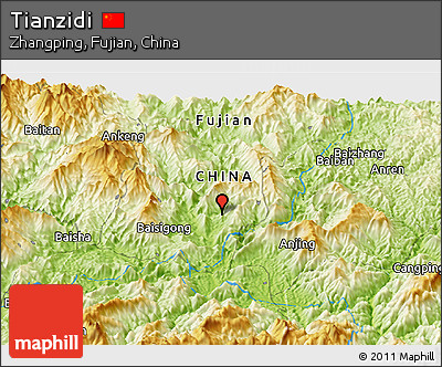 Physical Panoramic Map of Tianzidi