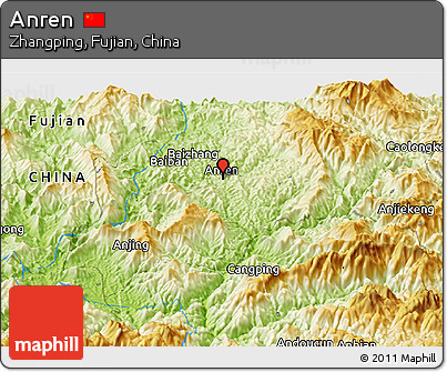 Physical Panoramic Map of Anren