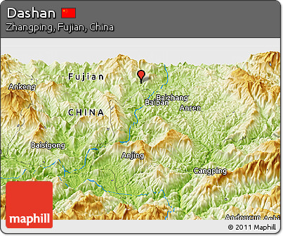 Physical Panoramic Map of Dashan
