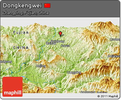 Physical Panoramic Map of Dongkengwei