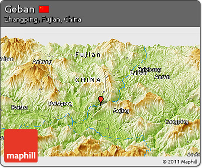 Physical Panoramic Map of Geban