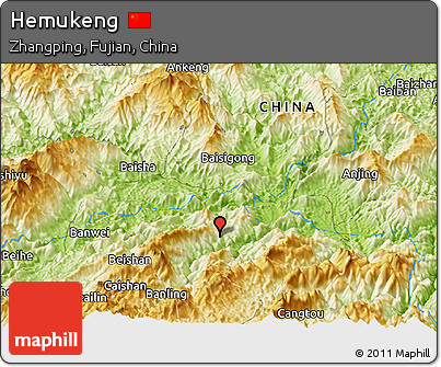 Physical Panoramic Map of Hemukeng
