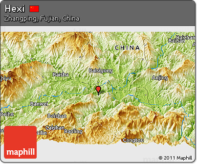 Physical Panoramic Map of Hexi
