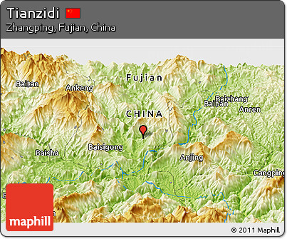 Physical Panoramic Map of Tianzidi