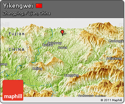 Physical Panoramic Map of Yikengwei