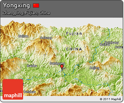 Physical Panoramic Map of Yongxing