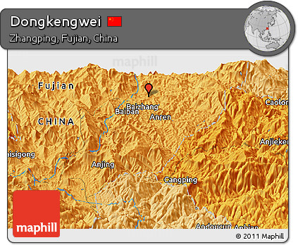 Political Panoramic Map of Dongkengwei