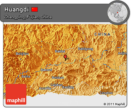 Political Panoramic Map of Huangdi