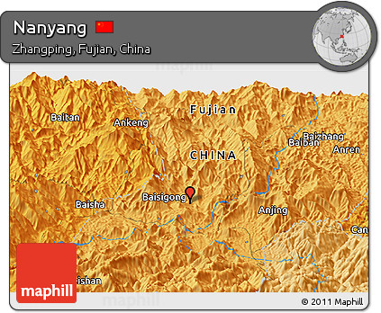 Political Panoramic Map of Nanyang