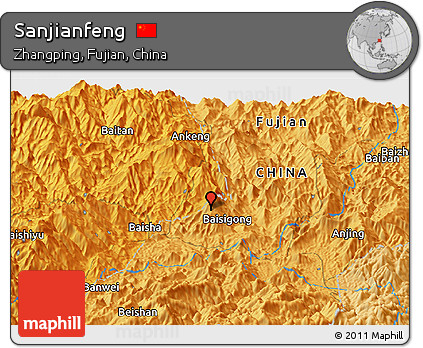 Political Panoramic Map of Sanjianfeng