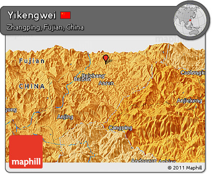 Political Panoramic Map of Yikengwei