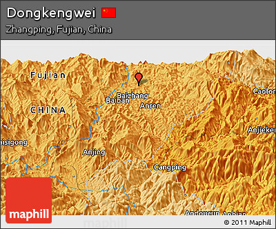Political Panoramic Map of Dongkengwei