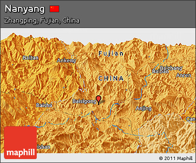 Political Panoramic Map of Nanyang