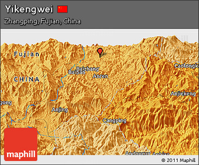 Political Panoramic Map of Yikengwei