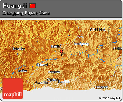 Political Panoramic Map of Huangdi