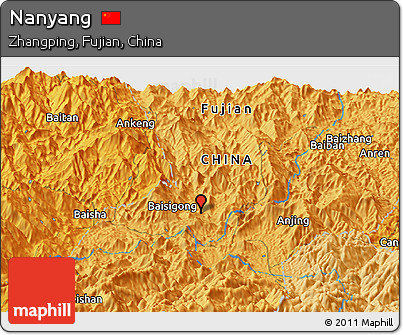 Political Panoramic Map of Nanyang