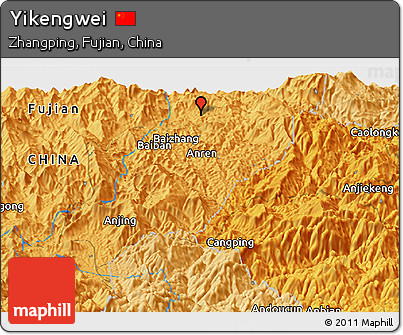 Political Panoramic Map of Yikengwei