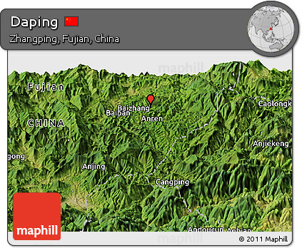 Satellite Panoramic Map of Daping
