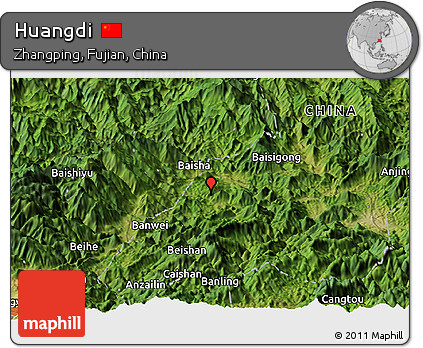 Satellite Panoramic Map of Huangdi