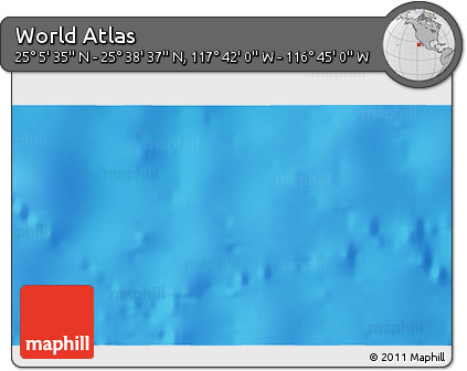 Shaded Relief 3D Map of the Area around 25° 22' 6" N, 117° 13' 29" W