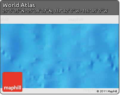 Shaded Relief 3D Map of the Area around 25° 22' 6" N, 117° 13' 29" W