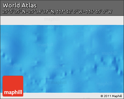 Shaded Relief 3D Map of the Area around 25° 22' 6" N, 117° 13' 29" W