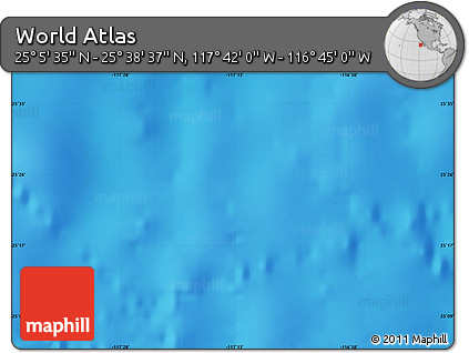 Physical Map of the Area around 25° 22' 6" N, 117° 13' 29" W