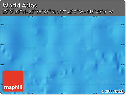 Physical Map of the Area around 25° 22' 6" N, 117° 13' 29" W