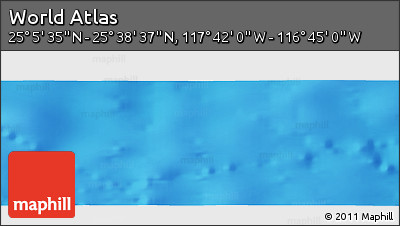 Physical Panoramic Map of the Area around 25° 22' 6" N, 117° 13' 29" W