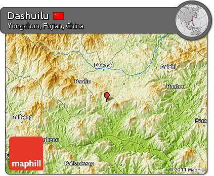 Physical 3D Map of Dashuilu