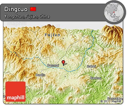 Physical 3D Map of Dingcuo